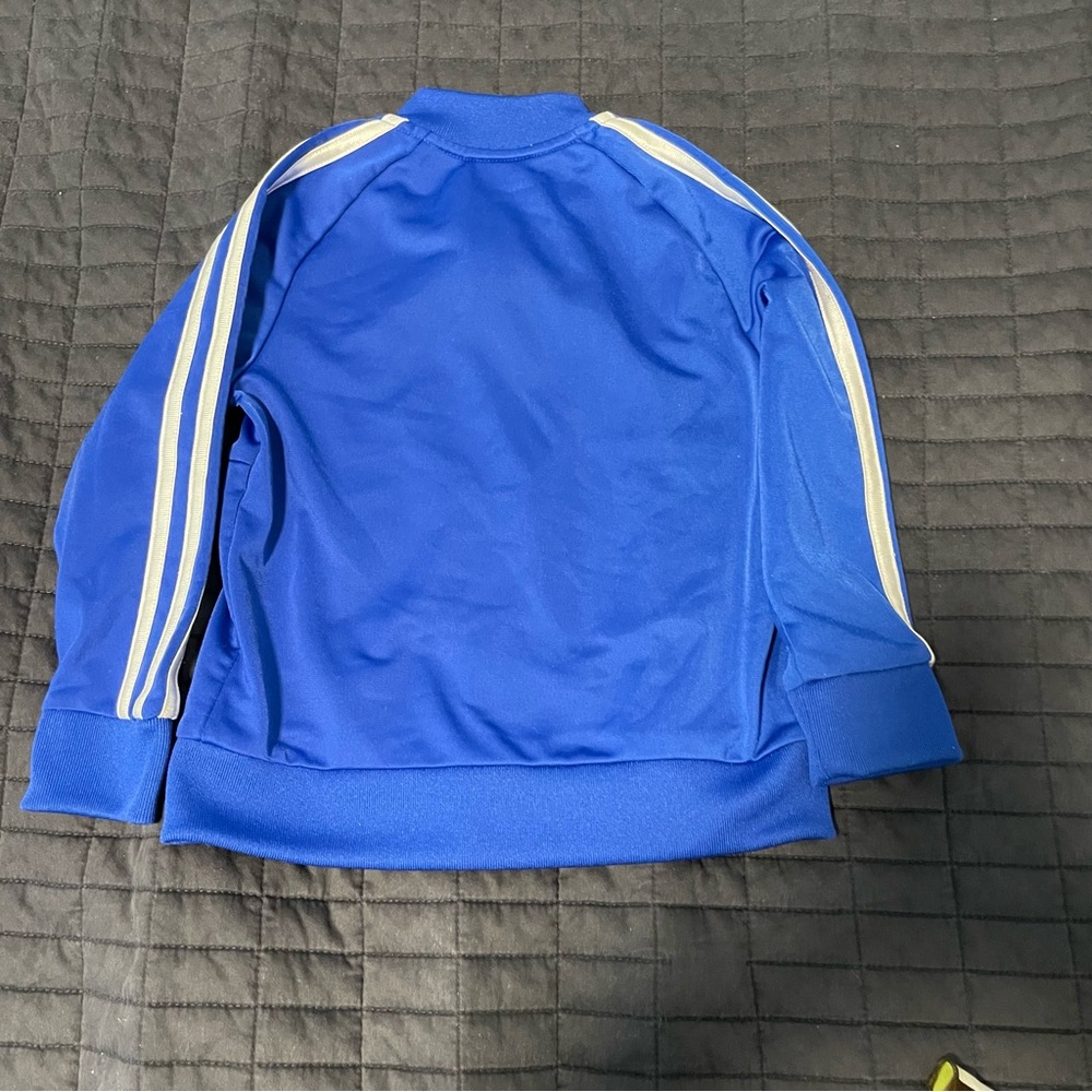 Blue adidas zip-up top. Size 2T for toddlers. Super cute. In VGUC. - Picture 2 of 5